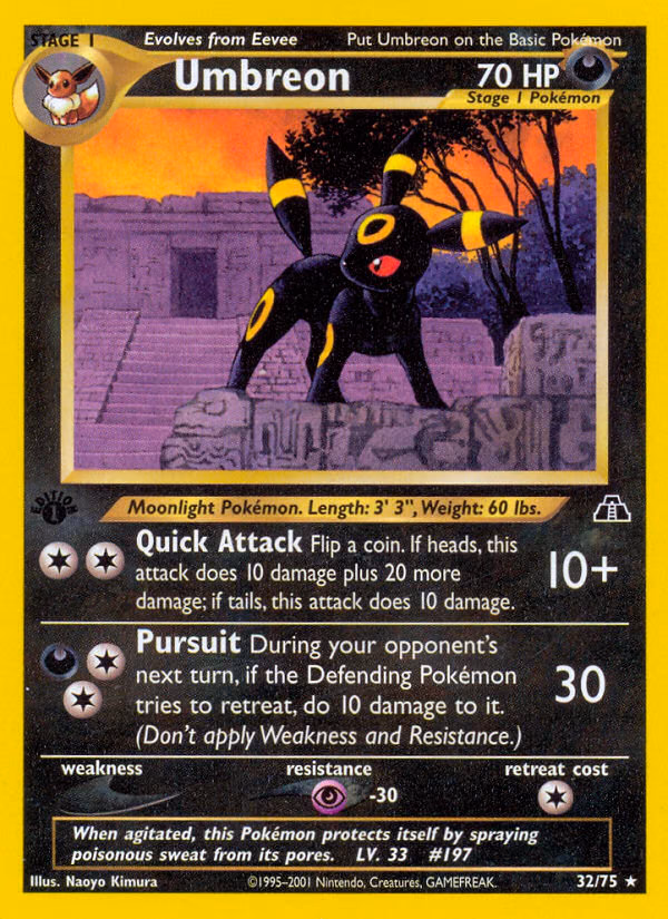 Umbreon (Unlimited) Pokemon card (32/75, Neo Discovery)