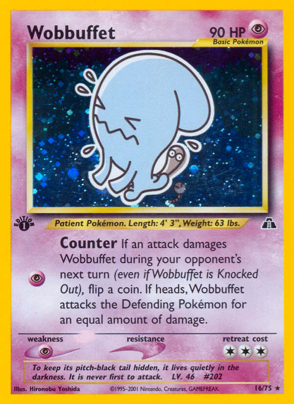 Wobbuffet (Unlimited) Pokemon card (16/75, Neo Discovery)