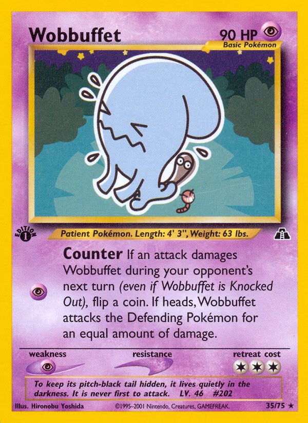 Wobbuffet (Unlimited) Pokemon card (35/75, Neo Discovery)