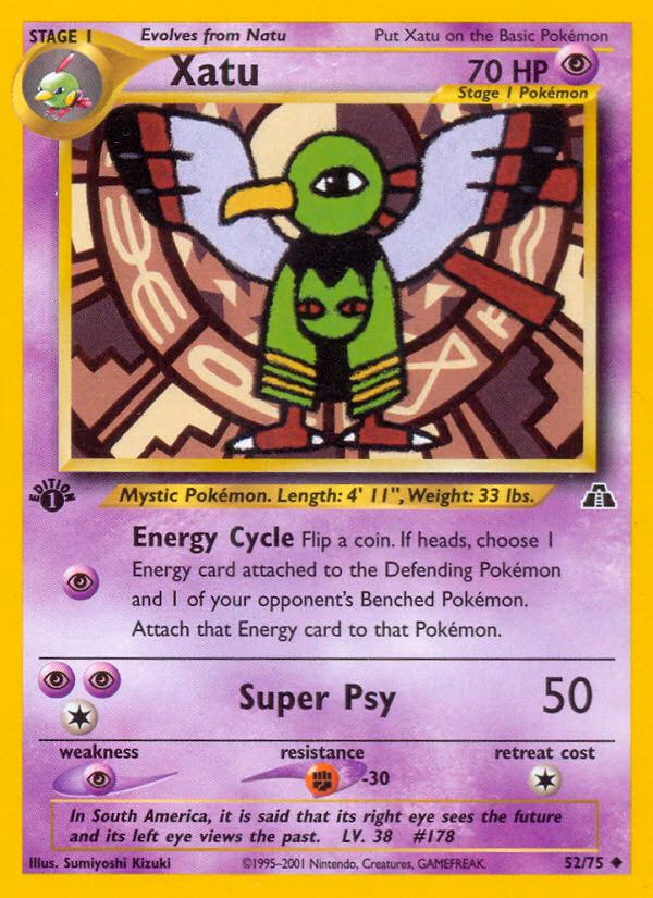 Xatu (Unlimited) Pokemon card (52/75, Neo Discovery)