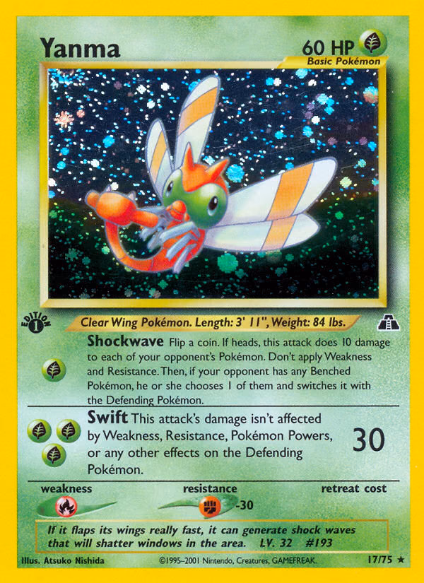 Yanma (1st Edition) Pokemon card (17/75, Neo Discovery)