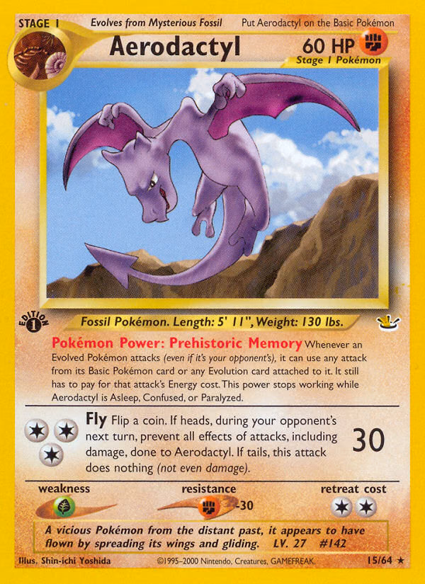 Aerodactyl (Unlimited) Pokemon card (15/64, Neo Revelation)