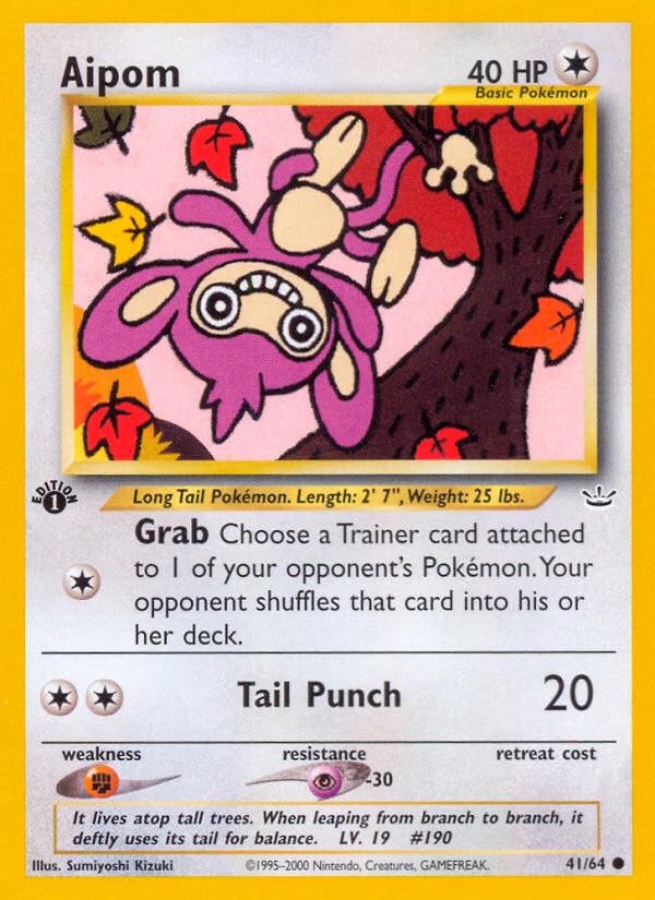 Aipom (Unlimited) Pokemon card (41/64, Neo Revelation)