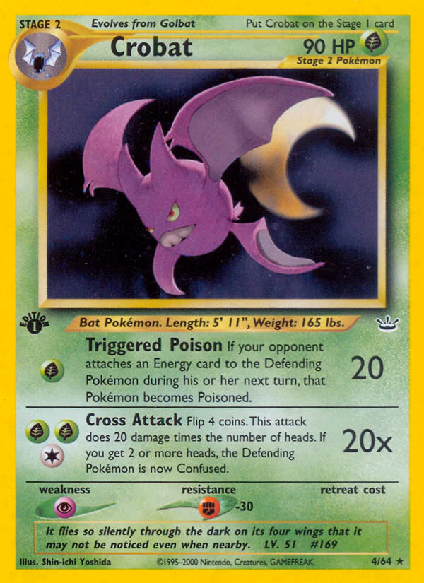 Crobat (Unlimited) Pokemon card (4/64, Neo Revelation)