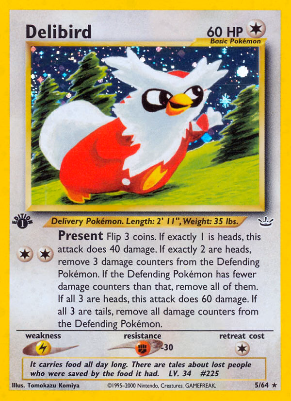 Delibird (Unlimited) Pokemon card (5/64, Neo Revelation)