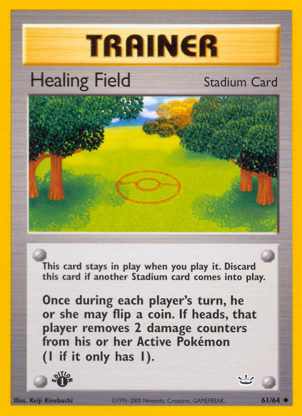 Healing Field (1st Edition) Pokemon card (61/64, Neo Revelation)