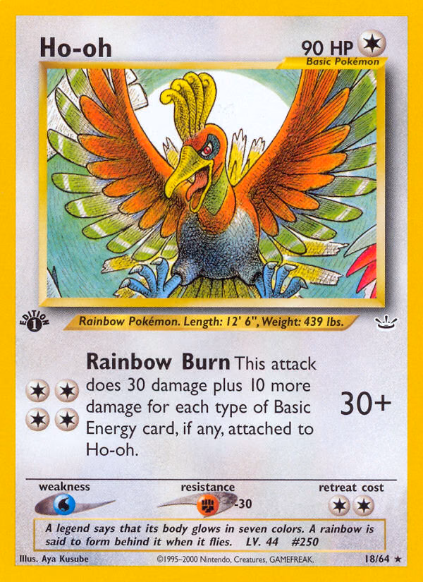 Ho-oh (Unlimited) Pokemon card (18/64, Neo Revelation)