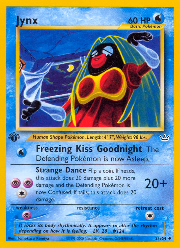 Jynx (1st Edition) Pokemon card (31/64, Neo Revelation)