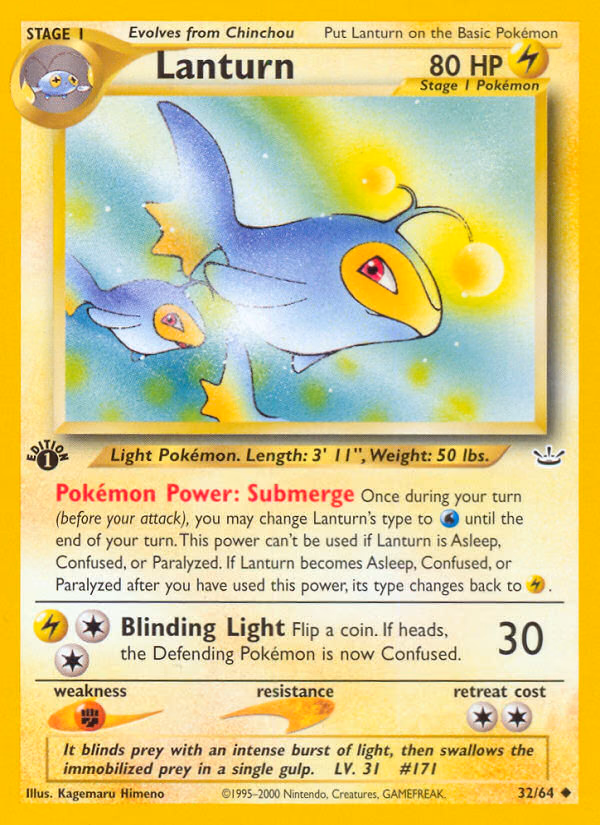 Lanturn (Unlimited) Pokemon card (32/64, Neo Revelation)