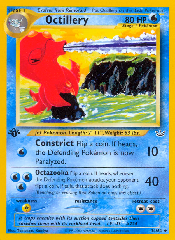 Octillery (Unlimited) Pokemon card (34/64, Neo Revelation)