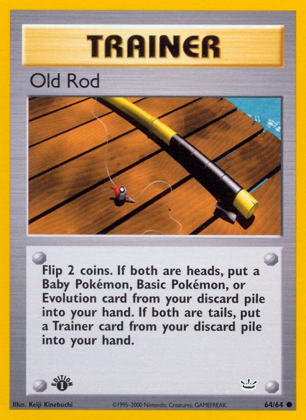 Old Rod (Unlimited) Pokemon card (64/64, Neo Revelation)