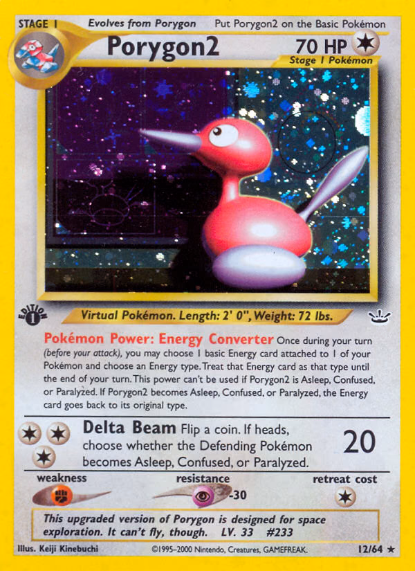 Porygon2 (Unlimited) Pokemon card (12/64, Neo Revelation)