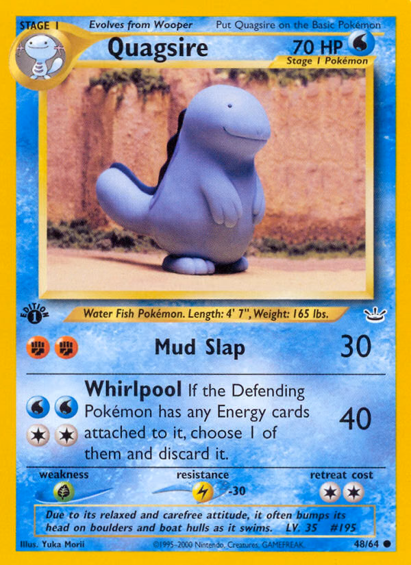 Quagsire (1st Edition) Pokemon card (48/64, Neo Revelation)