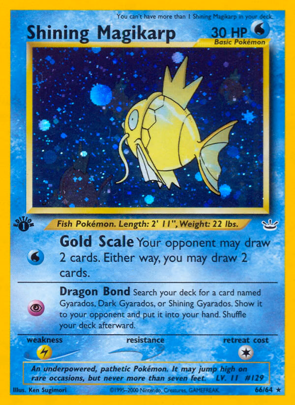 Shining Magikarp (Unlimited) Pokemon card (66/64, Neo Revelation)