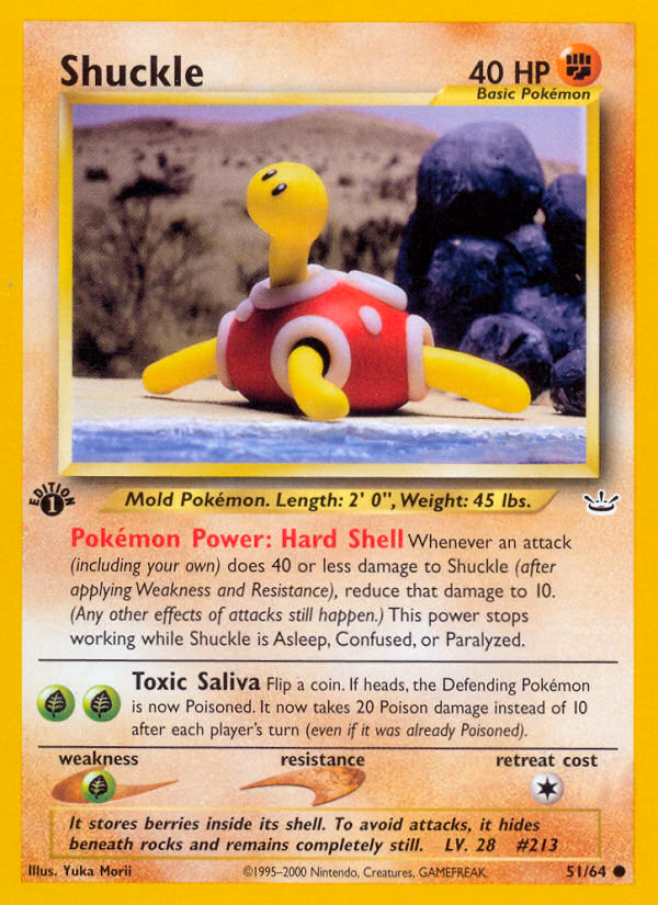 Shuckle (Unlimited) Pokemon card (51/64, Neo Revelation)