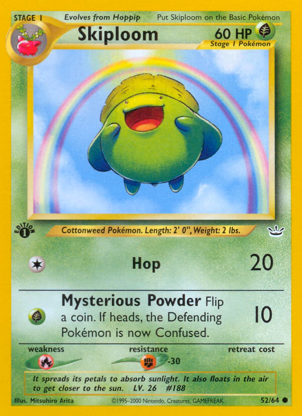 Skiploom (Unlimited) Pokemon card (52/64, Neo Revelation)