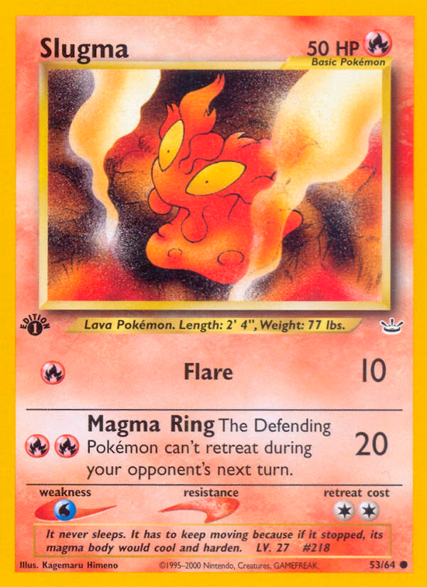 Slugma (Unlimited) Pokemon card (53/64, Neo Revelation)