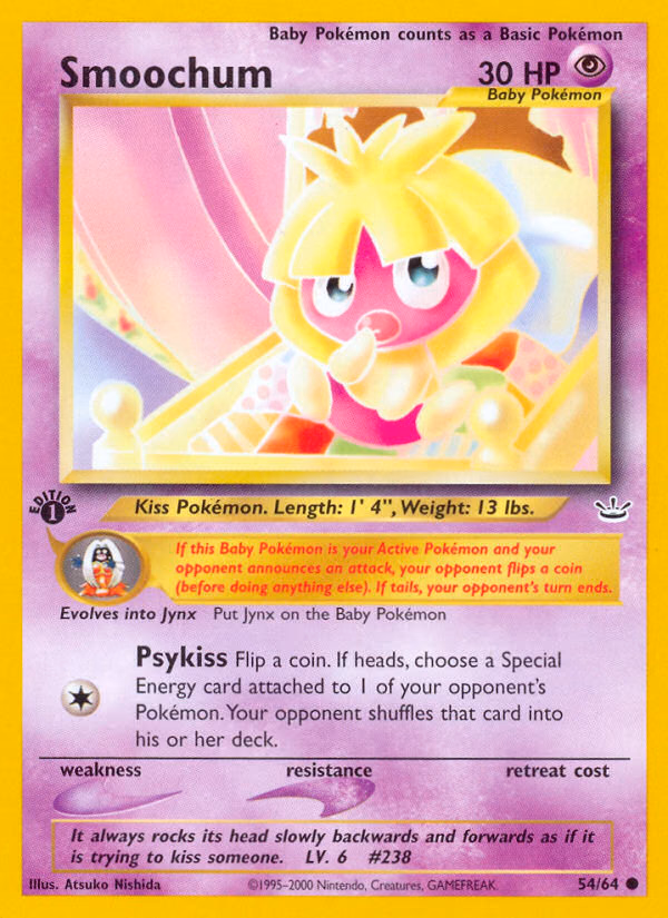 Smoochum (Unlimited) Pokemon card (54/64, Neo Revelation)