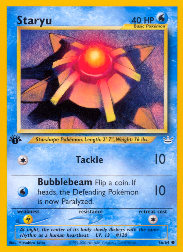 Staryu (Unlimited) Pokemon card (56/64, Neo Revelation)