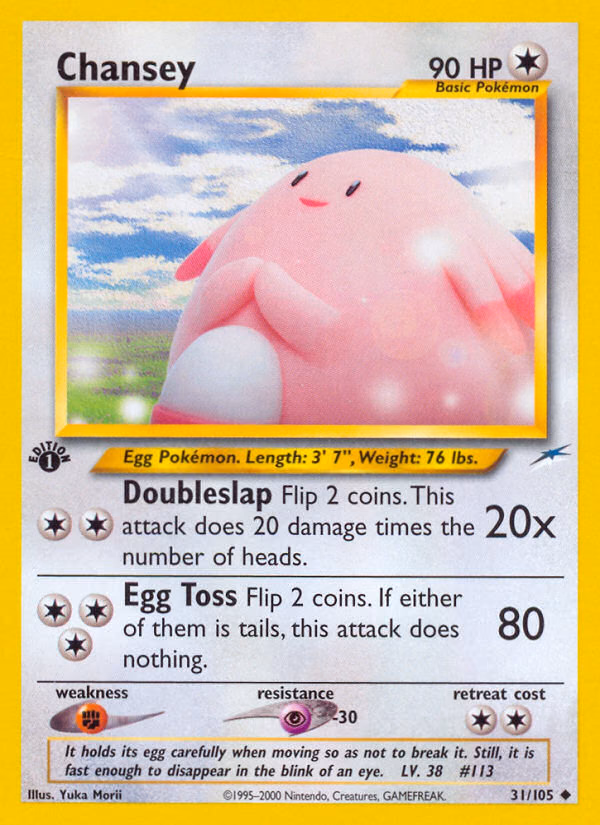 Chansey (Unlimited) Pokemon card (31/105, Neo Destiny)