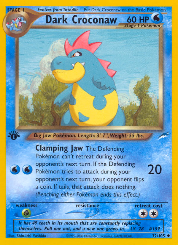 Dark Croconaw (Unlimited) Pokemon card (32/105, Neo Destiny)