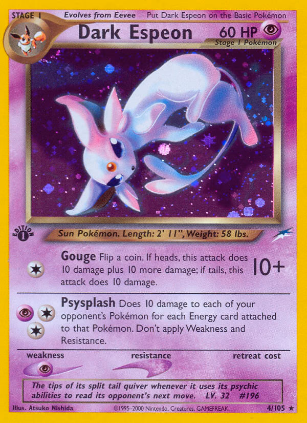 Dark Espeon (1st Edition) Pokemon card (4/105, Neo Destiny)