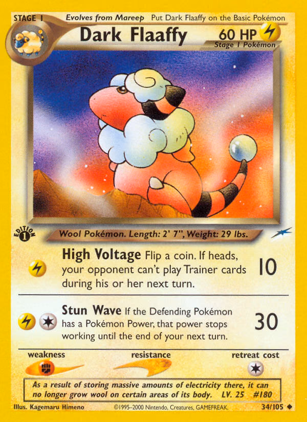 Dark Flaaffy (1st Edition) Pokemon card (34/105, Neo Destiny)
