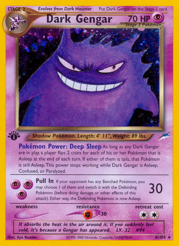 Dark Gengar (1st Edition) Pokemon card (6/105, Neo Destiny)