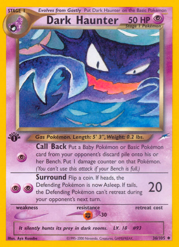 Dark Haunter (Unlimited) Pokemon card (36/105, Neo Destiny)