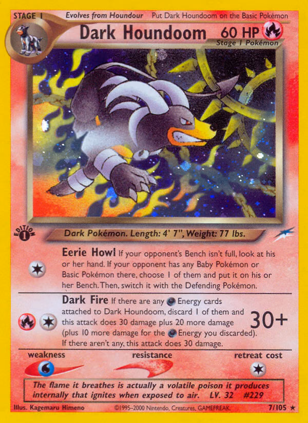 Dark Houndoom (1st Edition) Pokemon card (7/105, Neo Destiny)