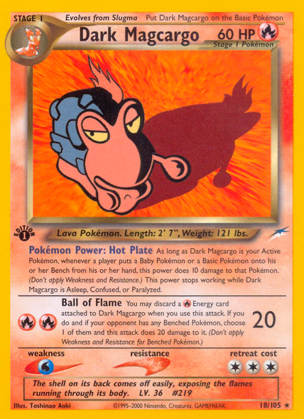 Dark Magcargo (Unlimited) Pokemon card (18/105, Neo Destiny)