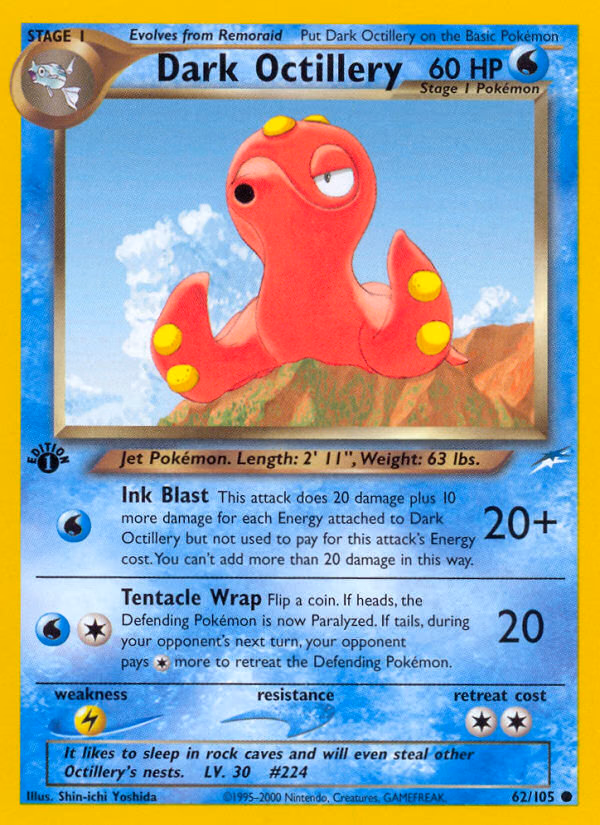 Dark Octillery (Unlimited) Pokemon card (62/105, Neo Destiny)