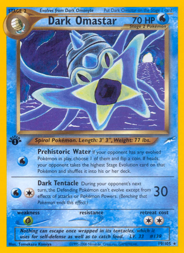 Dark Omastar (Unlimited) Pokemon card (19/105, Neo Destiny)