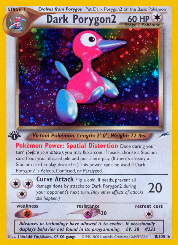 Dark Porygon2 (1st Edition) Pokemon card (8/105, Neo Destiny)