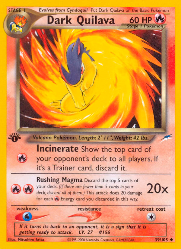 Dark Quilava (Unlimited) Pokemon card (39/105, Neo Destiny)
