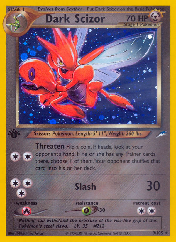 Dark Scizor (Unlimited) Pokemon card (9/105, Neo Destiny)