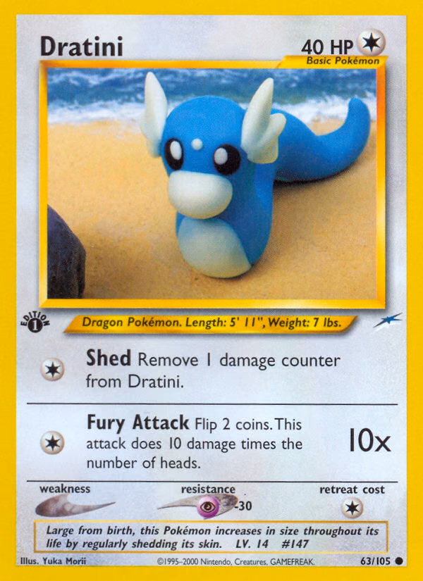 Dratini (Unlimited) Pokemon card (63/105, Neo Destiny)