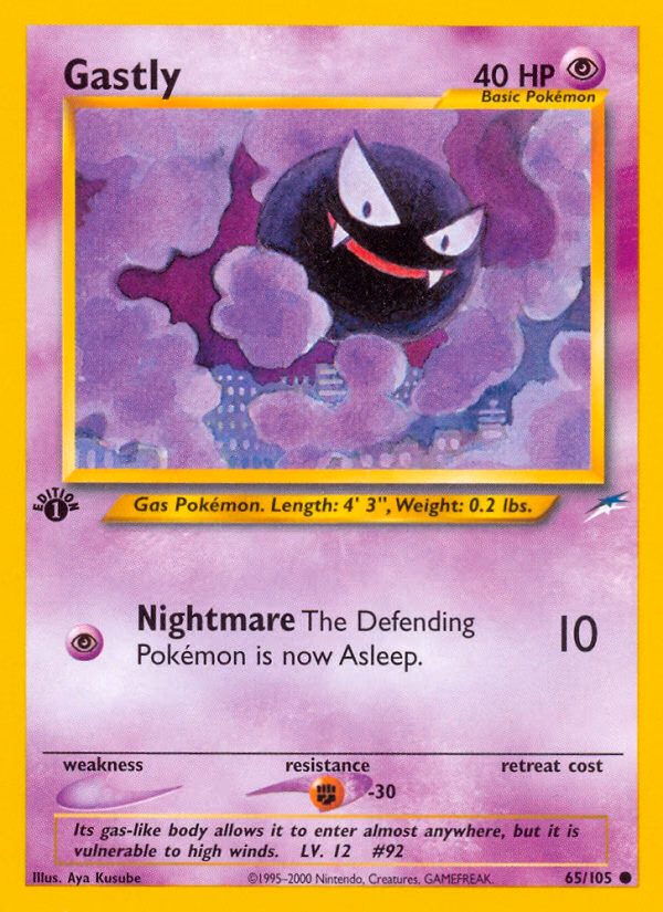 Gastly (Unlimited) Pokemon card (65/105, Neo Destiny)