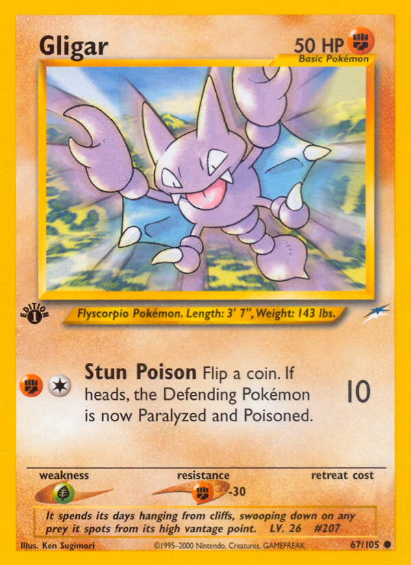 Gligar (Unlimited) Pokemon card (67/105, Neo Destiny)