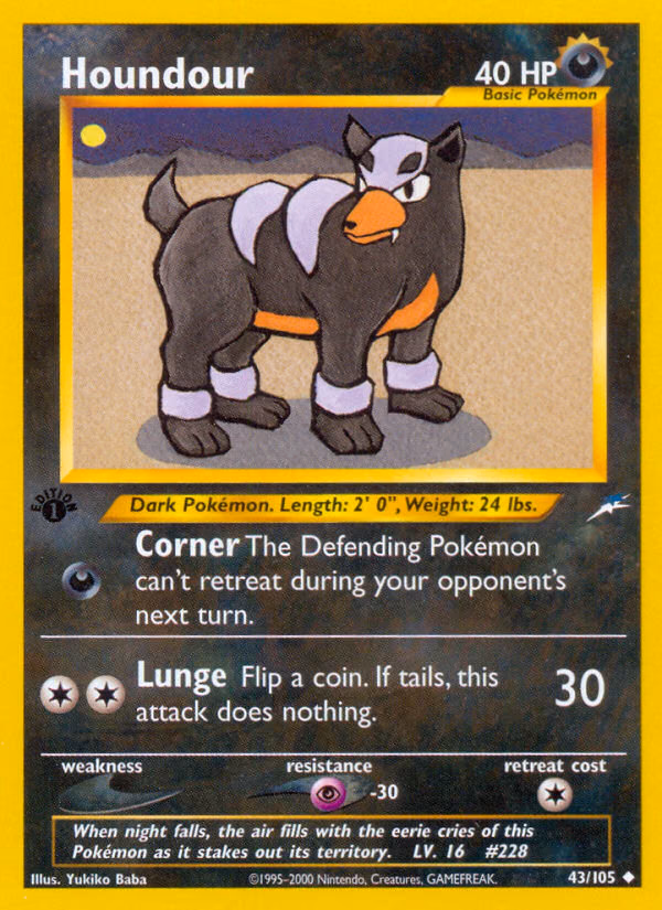 Houndour (Unlimited) Pokemon card (43/105, Neo Destiny)
