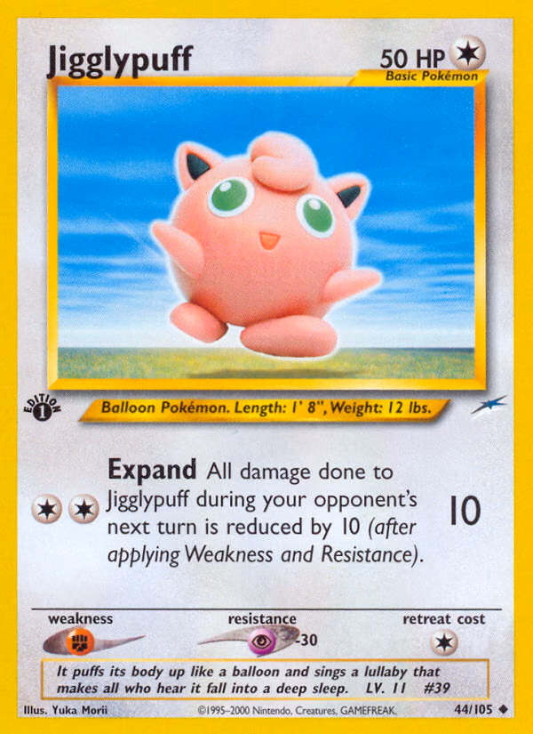 Jigglypuff (Unlimited) Pokemon card (44/105, Neo Destiny)