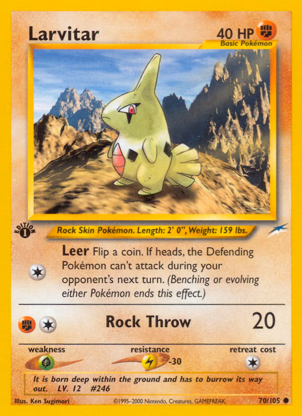 Larvitar (Unlimited) Pokemon card (70/105, Neo Destiny)
