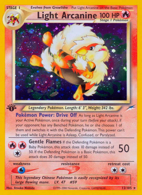 Light Arcanine (Unlimited) Pokemon card (12/105, Neo Destiny)