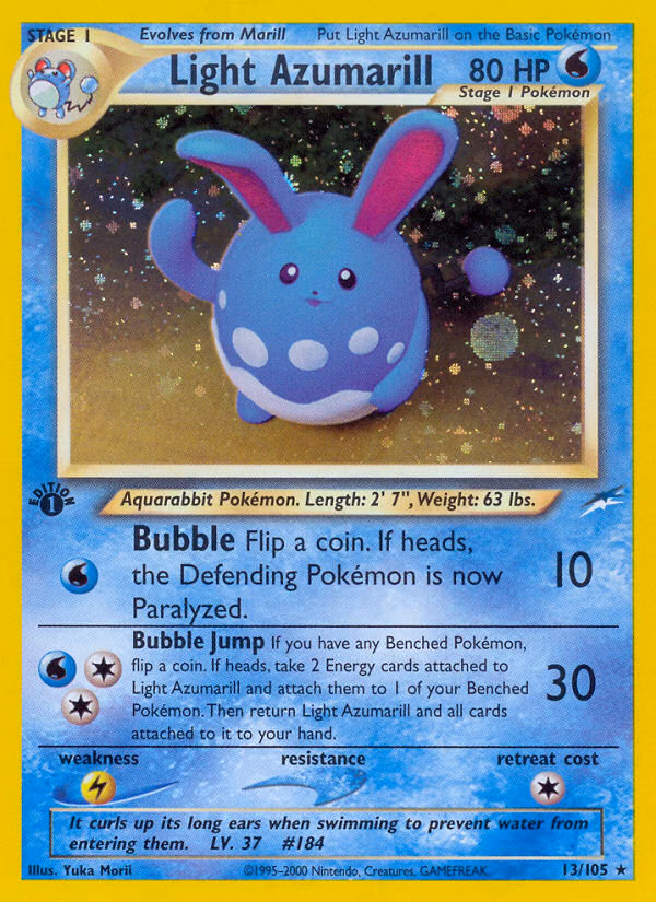 Light Azumarill (Unlimited) Pokemon card (13/105, Neo Destiny)