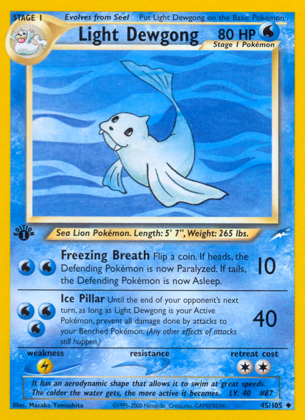 Light Dewgong (Unlimited) Pokemon card (45/105, Neo Destiny)