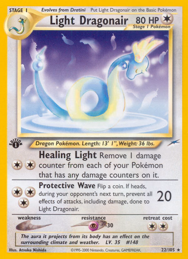 Light Dragonair (1st Edition) Pokemon card (22/105, Neo Destiny)