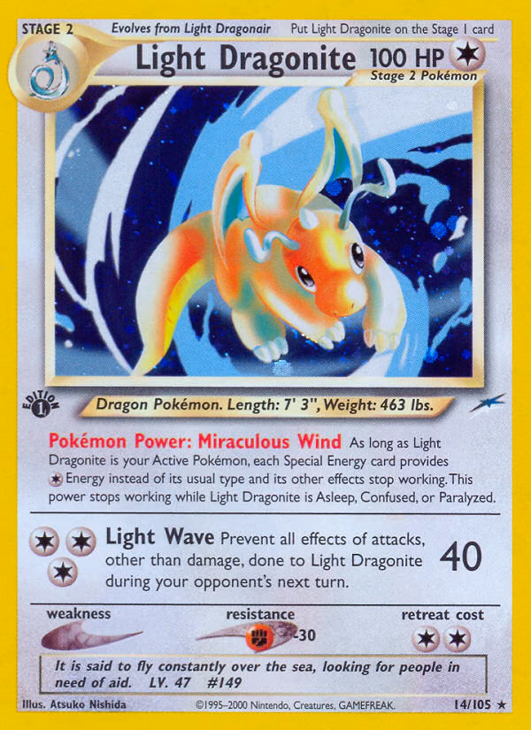Light Dragonite (Unlimited) Pokemon card (14/105, Neo Destiny)