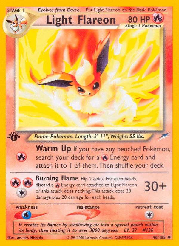 Light Flareon (1st Edition) Pokemon card (46/105, Neo Destiny)