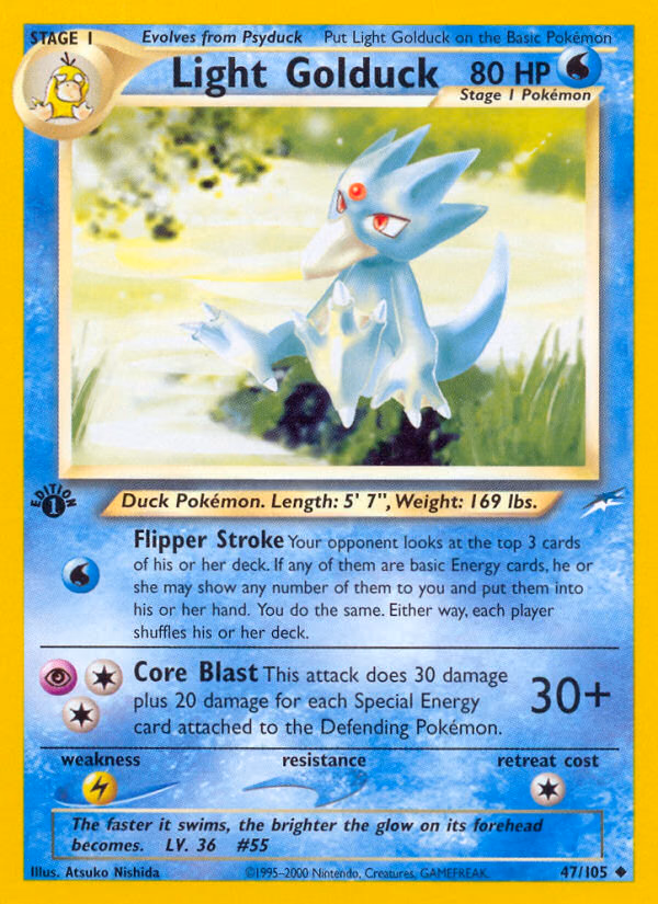 Light Golduck (Unlimited) Pokemon card (47/105, Neo Destiny)