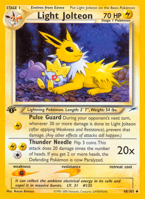 Light Jolteon (Unlimited) Pokemon card (48/105, Neo Destiny)
